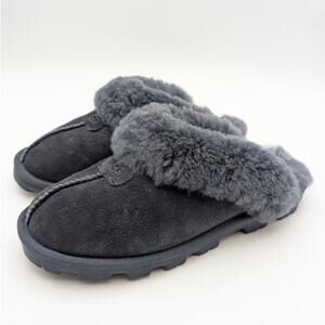 UGG Coquette Shearling Lined Comfy Slipper Women's Suede Blue Size US8 EU39